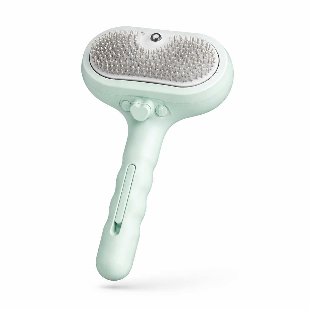 Pet Steam Brush — 3-in-1 Grooming Tool for Dogs & Cats