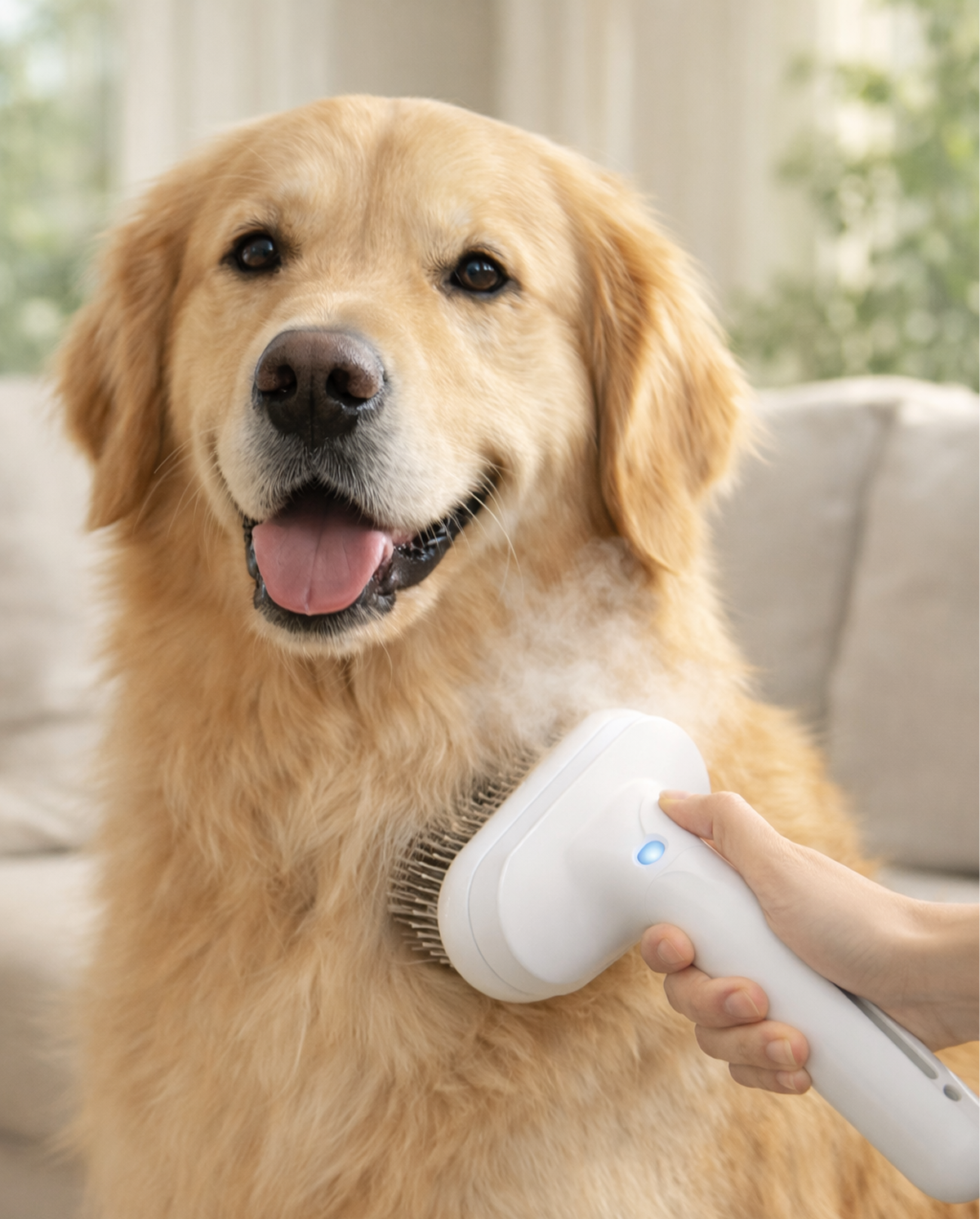 Pet Steam Brush — 3-in-1 Grooming Tool for Dogs & Cats
